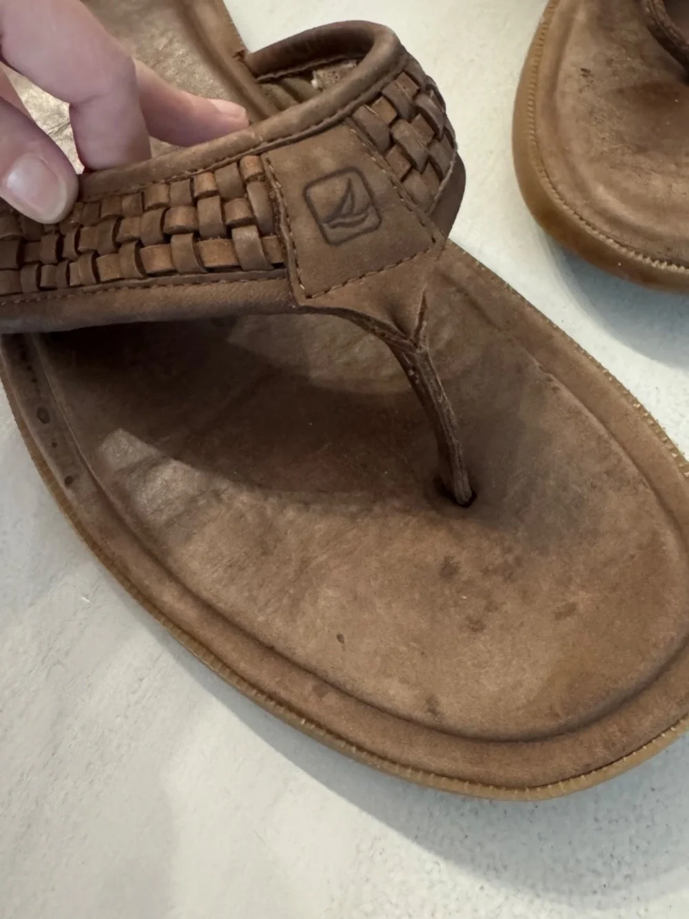 Sperry Top Sider Men's Brown Leather Slip-On Sandals Sz 13M GUC